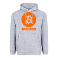 Heather Grey my bitcoin Heavyweight Hoodie - linhVisuals