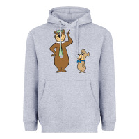 Heather Grey Yogi Bear Heavyweight Hoodie - linhVisuals