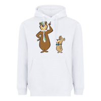 White Yogi Bear Heavyweight Hoodie - linhVisuals