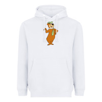 White Yogi Bear Heavyweight Hoodie - linhVisuals