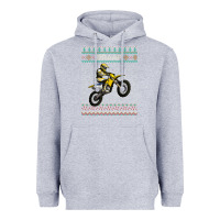 Heather Grey christmas motorcycle motocross braap dirt bike xmas Heavyweight Hoodie - linhVisuals