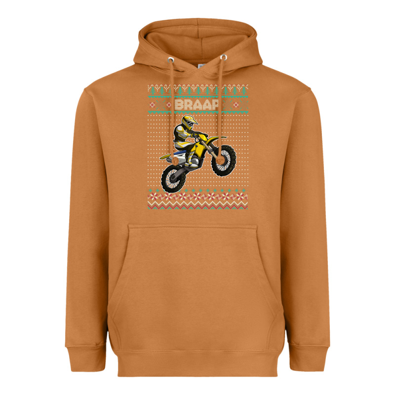 Christmas Motorcycle Motocross Braap Dirt Bike Xmas Heavyweight Hoodie by linhVisuals | Teevron