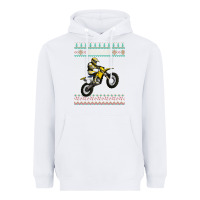 White christmas motorcycle motocross braap dirt bike xmas Heavyweight Hoodie - linhVisuals