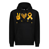 Black peace love cure childhood cancer Premium Hoodie - Jasminsmagicworld