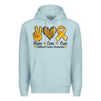 Blue Mist peace love cure childhood cancer Premium Hoodie - Jasminsmagicworld