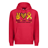 Cardinal peace love cure childhood cancer Premium Hoodie - Jasminsmagicworld