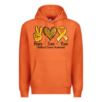 Carrot peace love cure childhood cancer Premium Hoodie - Jasminsmagicworld