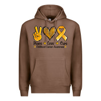 Chestnut peace love cure childhood cancer Premium Hoodie - Jasminsmagicworld