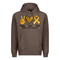 Coffee peace love cure childhood cancer Premium Hoodie - Jasminsmagicworld