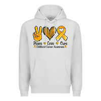 Dove Grey peace love cure childhood cancer Premium Hoodie - Jasminsmagicworld