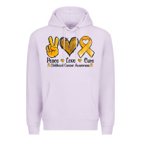Lilac peace love cure childhood cancer Premium Hoodie - Jasminsmagicworld