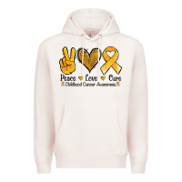 Peace Love Cure Childhood Cancer Premium Hoodie | Teevron
