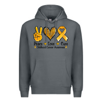 Rock peace love cure childhood cancer Premium Hoodie - Jasminsmagicworld