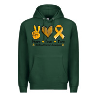 Sports Green peace love cure childhood cancer Premium Hoodie - Jasminsmagicworld