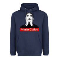 Navy Maria Callas Heavyweight Hoodie - linhVisuals