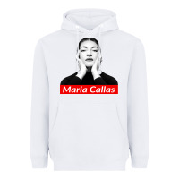 White Maria Callas Heavyweight Hoodie - linhVisuals
