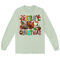 Matcha Merry christmas chickens Long Sleeve Tee - FaDigitalArtStudio