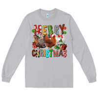 Moon Dust Merry christmas chickens Long Sleeve Tee - FaDigitalArtStudio