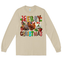 Mushroom Merry christmas chickens Long Sleeve Tee - FaDigitalArtStudio
