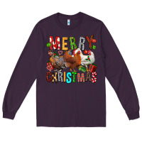 Plum Merry christmas chickens Long Sleeve Tee - FaDigitalArtStudio