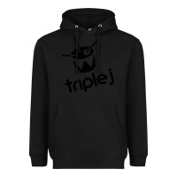 Black triple j Heavyweight Hoodie - linhVisuals