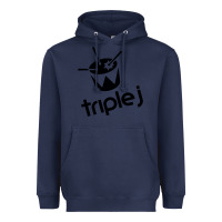 Navy triple j Heavyweight Hoodie - linhVisuals