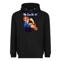 Black rosie the riveter poster we can do it feminist retro Heavyweight Hoodie - linhVisuals