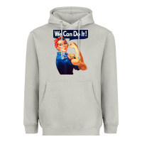 Moon Dust rosie the riveter poster we can do it feminist retro Heavyweight Hoodie - linhVisuals