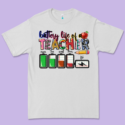 Battery Life Of A Teacher Premium Tee Designed By Cowgirlartshop
