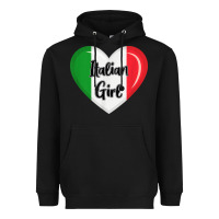 Black italy flag for women italian girl Heavyweight Hoodie - linhVisuals
