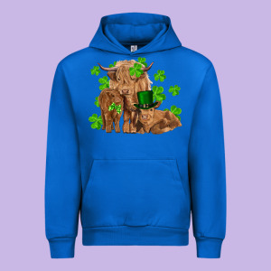 St Patrick's Day Cow Family Urban Hoodie Designed By Ranaportraitstore