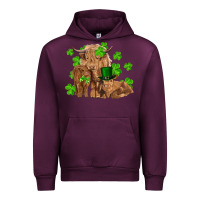 Mauve Wine st patrick's day cow family Urban Hoodie - RanaPortraitStore