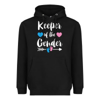 Black keeper of the gender reveal tee shirt girl or boy blue pink Heavyweight Hoodie - linhVisuals