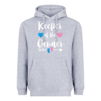 Heather Grey keeper of the gender reveal tee shirt girl or boy blue pink Heavyweight Hoodie - linhVisuals
