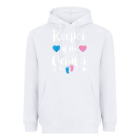 White keeper of the gender reveal tee shirt girl or boy blue pink Heavyweight Hoodie - linhVisuals