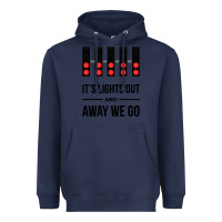 Navy it's lights out and away we go Heavyweight Hoodie - linhVisuals