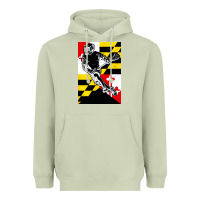 Matcha lacrosse player maryland flag lax lacrosse stick retro Heavyweight Hoodie - linhVisuals