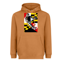 Meerkat lacrosse player maryland flag lax lacrosse stick retro Heavyweight Hoodie - linhVisuals