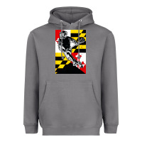 Storm lacrosse player maryland flag lax lacrosse stick retro Heavyweight Hoodie - linhVisuals