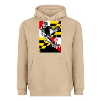 Mushroom lacrosse player maryland flag lax lacrosse stick retro Heavyweight Hoodie - linhVisuals