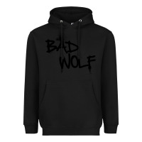 Black bad wolf racerback Heavyweight Hoodie - linhVisuals