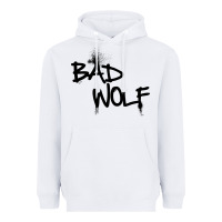 White bad wolf racerback Heavyweight Hoodie - linhVisuals