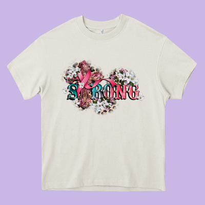 Strong Cancer Awareness Heavy Core Tee Designed By Cowgirlartshop
