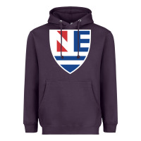 Plum new england college shield vectorized Heavyweight Hoodie - linhVisuals