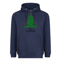 Navy hawaiian christmas tree mele kalikimaka hawaii tropical t shirt Heavyweight Hoodie - linhVisuals