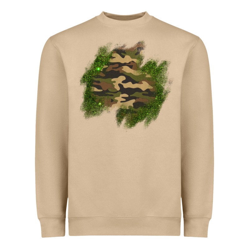 Camouflage Glitter Patch Heavyweight Sweatshirt by AdoDesignShop | Teevron