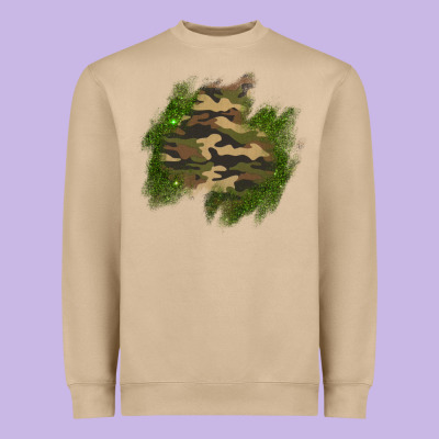 Camouflage Glitter Patch Heavyweight Sweatshirt Designed By Adodesignshop