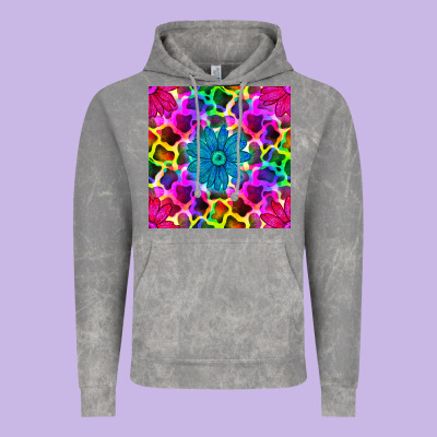 Neon Cowhide With Flower Seamless Pattern Vintage Hoodie Designed By Bundleandbundleshop