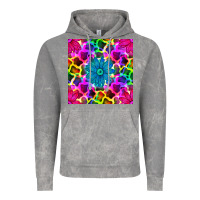 Cloud Rock neon cowhide with flower seamless pattern Vintage Hoodie - BundleAndBundleShop
