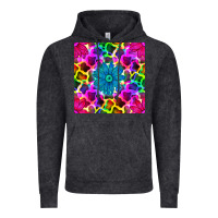 Vintage Black neon cowhide with flower seamless pattern Vintage Hoodie - BundleAndBundleShop